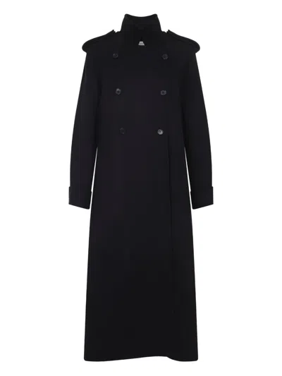Khaite Donna Oversized Double-breasted Wool Coat In Black