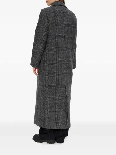 Samsoe & Samsoe Samsoe Samsoe Sajilla Double-breasted Long Coat In Gray