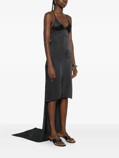 Federico Cina Halter-neck Maxi Dress In Gray