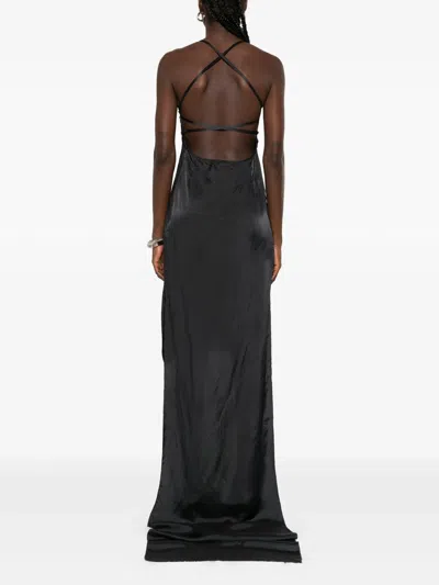 Federico Cina Halter-neck Maxi Dress In Gray