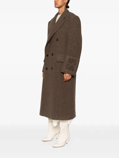 Federico Cina Double Breasted Raw Cut Long Coat