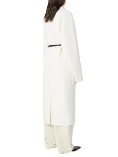 Sportmax Double Faced Wool Wrap Coat Latte In Black