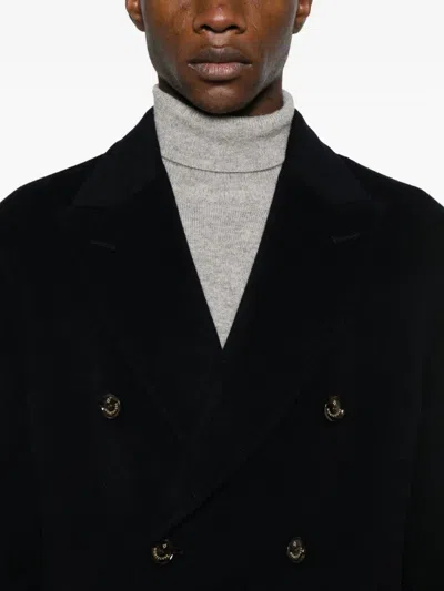 Montecore Double-breasted Coat In Black