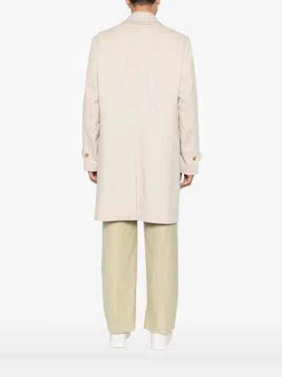 Lardini Loose Fitting Virgin Wool Coat In Black