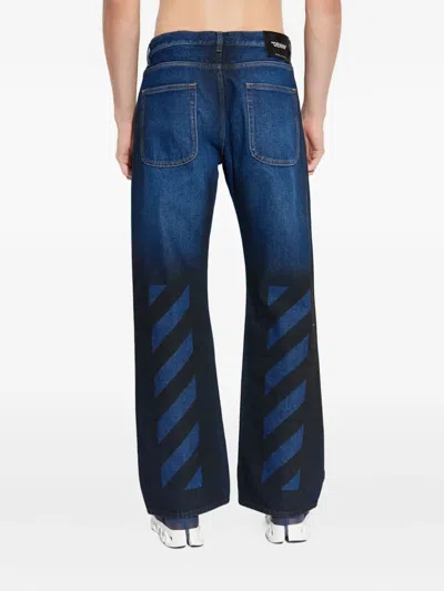 Off-white Off White Jeans With Embroidered Logo In Blue