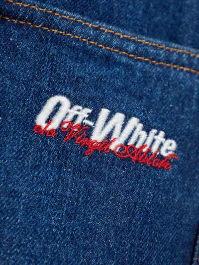 Off-white Off White Jeans With Embroidered Logo In Blue