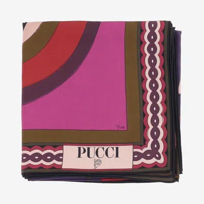 Pucci Printed Silk Scarf In Animal Print