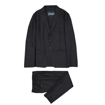 Herno Wool Pants In Black
