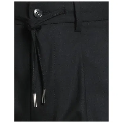 Herno Black Elastane Casual Pants In Black