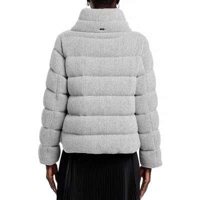 Herno Quilted Knit Bomber Jacket Women In Gray