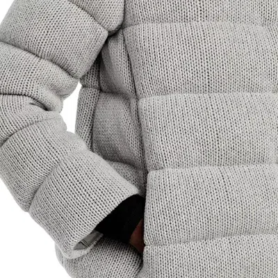 Herno Quilted Knit Bomber Jacket Women In Gray