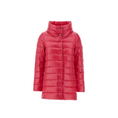 Herno Multicolor Polyamide Coat In Pink