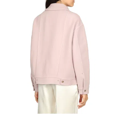 Herno Multicolor Polyamide Biker Jacket In Pink