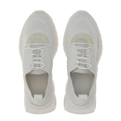 Ferragamo Gancini Sole Sneakers With Knitted Upper In White