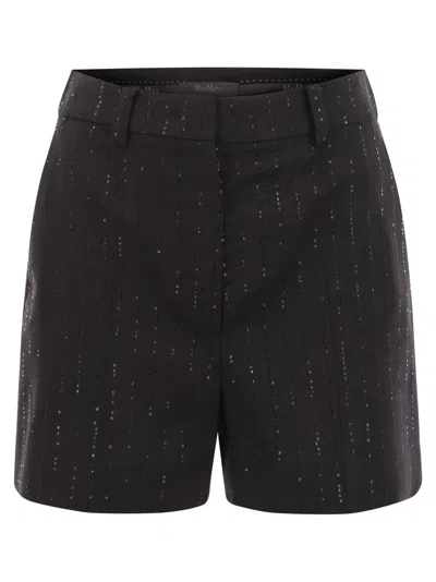 Max Mara Maxmara Siberia Wool Blend Shorts In Black