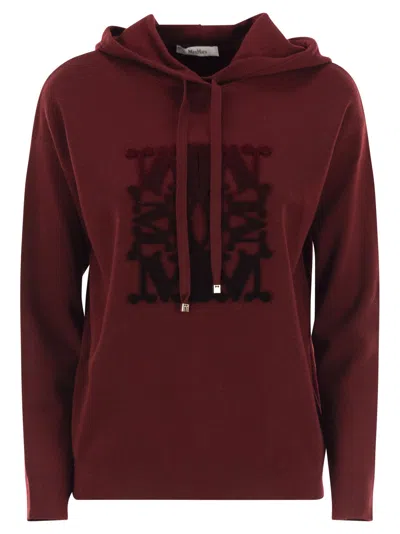 Max Mara Maxmara Taddeo Sweatshirt In Wool Yarn In Burgundy