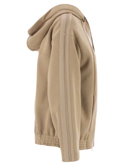 Max Mara Maxmara Omelia Cotton Hooded Sweatshirt In Sand