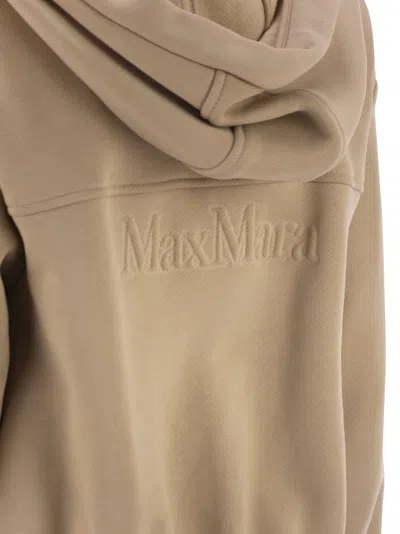 Max Mara Maxmara Omelia Cotton Hooded Sweatshirt In Sand