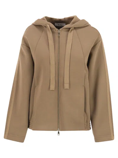 Max Mara Maxmara Omelia Cotton Hooded Sweatshirt In Brown