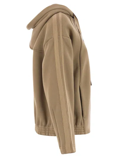 Max Mara Maxmara Omelia Cotton Hooded Sweatshirt In Brown