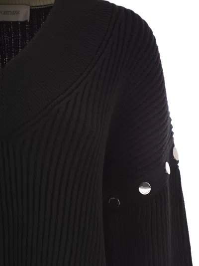 Sportmax Tay Oversized Jumper With Detachable Sleeves In Black