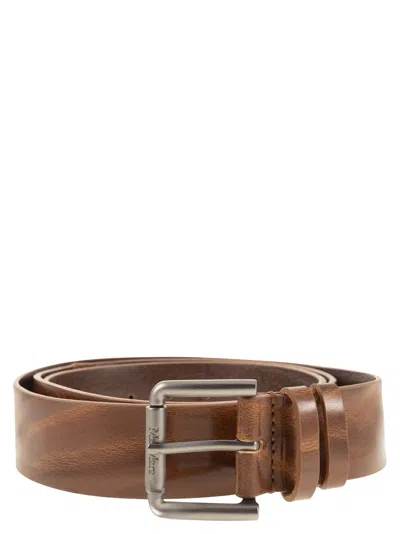 Max Mara Maxmara Buckle40 Xlong Long Leather Belt In Brown