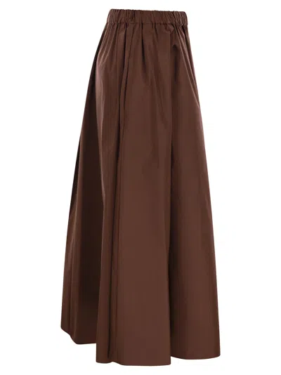 Weekend Max Mara Weekend Maxmara Bruno1234 Long Taffeta Skirt In Brown