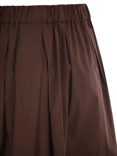 Weekend Max Mara Weekend Maxmara Bruno1234 Long Taffeta Skirt In Brown