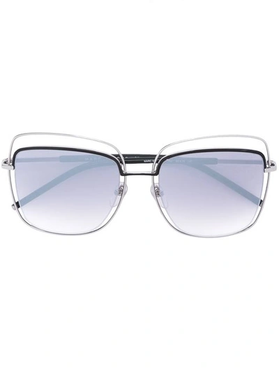 Marc Jacobs Sunglasses Marc 9/s Tyyb0 Silver Metal Square Oversized Women's Sunglasses In Silver,shaded Multicolor