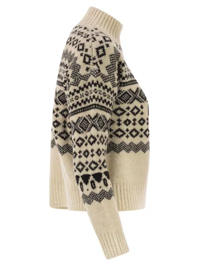 Weekend Max Mara Weekend Maxmara Brioso1234 Jacquard Wool And Alpaca Jumper In Brown
