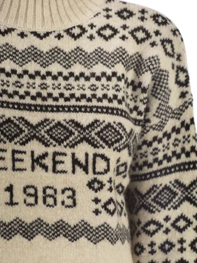 Weekend Max Mara Weekend Maxmara Brioso1234 Jacquard Wool And Alpaca Jumper In Brown