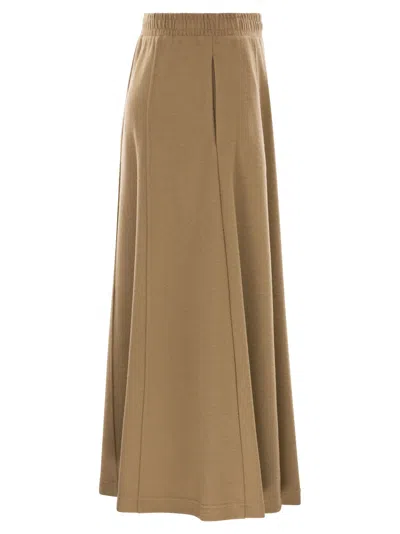 Weekend Max Mara Weekend Maxmara Circeo Jersey Skirt With Draped Effect In Brown
