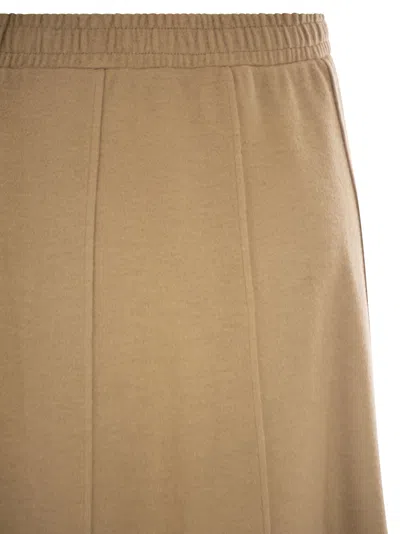 Weekend Max Mara Weekend Maxmara Circeo Jersey Skirt With Draped Effect In Brown