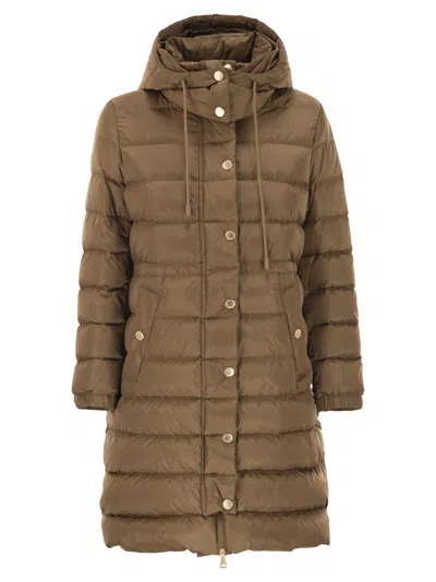 Weekend Max Mara Weekend Maxmara Cerbero Slim Fit Down Jacket In Water Repellent Taffeta In Brown