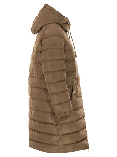 Weekend Max Mara Weekend Maxmara Cerbero Slim Fit Down Jacket In Water Repellent Taffeta In Brown