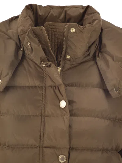 Weekend Max Mara Weekend Maxmara Cerbero Slim Fit Down Jacket In Water Repellent Taffeta In Brown