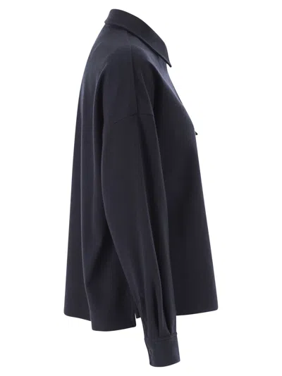 Weekend Max Mara Weekend Maxmara Nancy Flannel Jersey Jacket In Blue