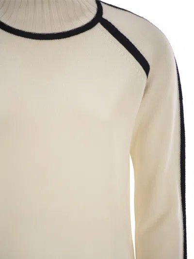 Maxmara Studio Pescara Wool And Cashmere Turtleneck Sweater In Neutral