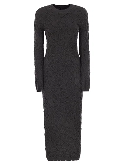 Fabiana Filippi Slim Dress With Embossed Finish In Black