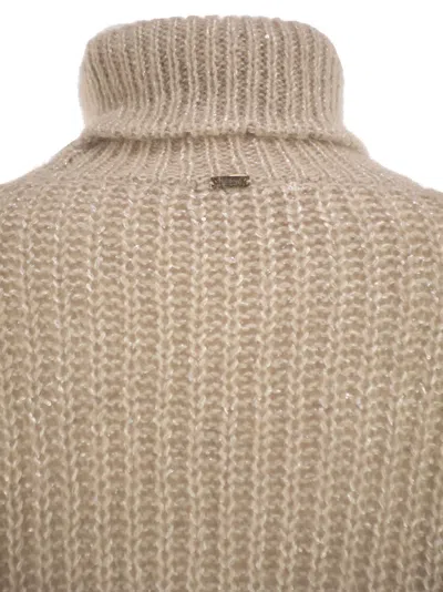 Herno Women Wool And Alpaca Turtleneck Jumper In Neutral