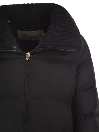 Herno Cashmere And Silk Duvet In Black