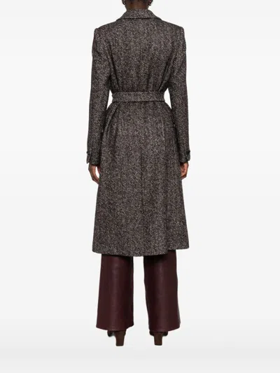 Tagliatore Herringbone Double-breasted Wool Coat In Multi