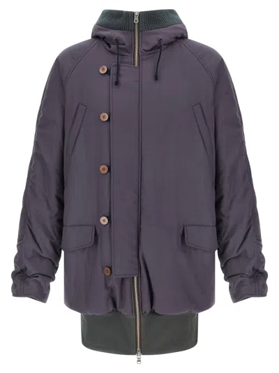 Magliano Oversized Padded Parka Coat In Purple
