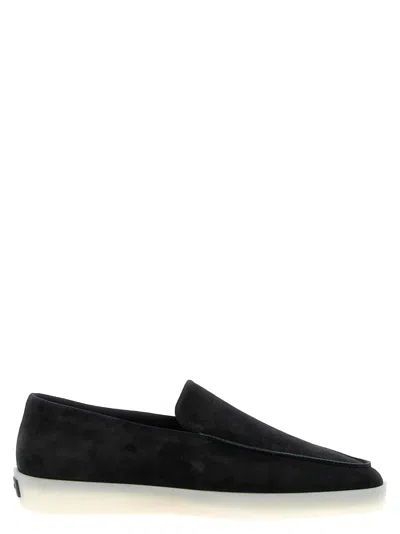 Fear Of God Suede Loafers With Rubber Sole And Round Toe In Black