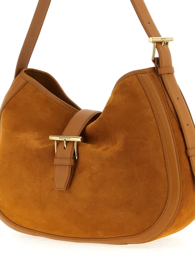 Alexander Mcqueen T-bar Suede Shoulder Bag In Brown