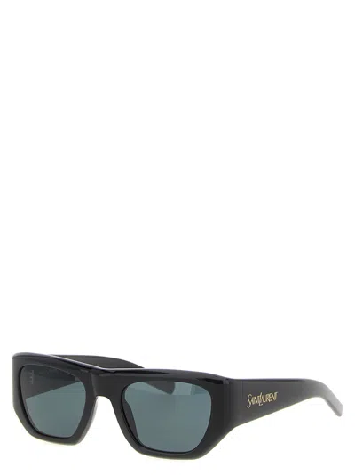 Saint Laurent Logo Square Sunglasses In Black