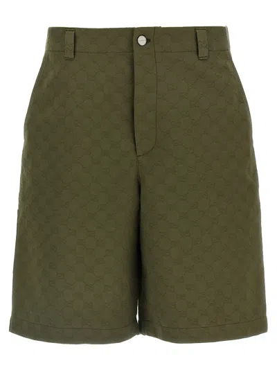 Gucci Green Gg Canvas Bermuda Shorts In Green