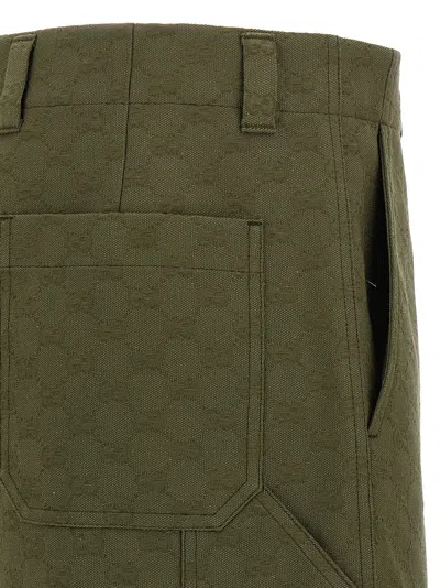 Gucci Green Gg Canvas Bermuda Shorts In Green