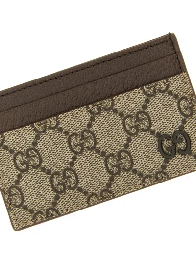 Gucci Gg Card Holder In Brown