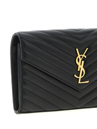 Saint Laurent 'cassandre' Wallet On Chain In Black